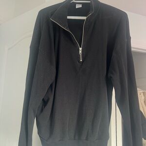 Aritzia Black Half-Zip Sweater